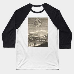 Antique Black and White Renaissance Era Moon by Allain Mallet Baseball T-Shirt